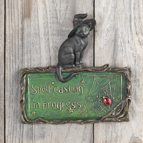 Design Toscano Witch's Cat SpellCasting Sign & Reviews Wayfair